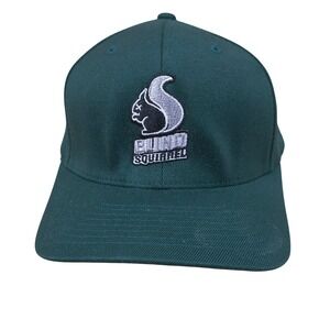 Blind Squirrel Flexfit Baseball Hat Forest Green Mens Size S-M Embroidered Logo‎